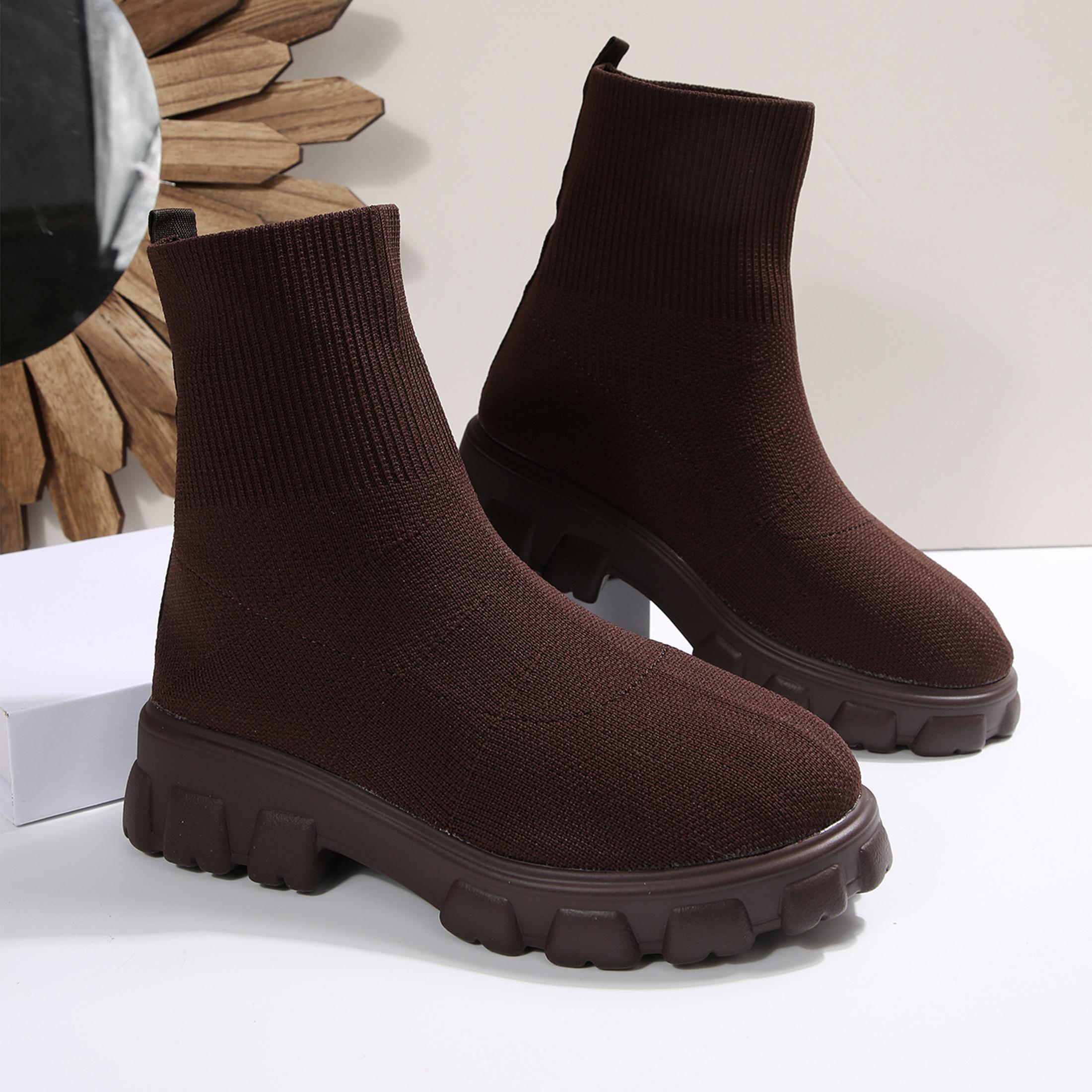 Women'S Ankle Accessories - أحذية كاحل للنساء مريحة بمقدمة مستديرة،