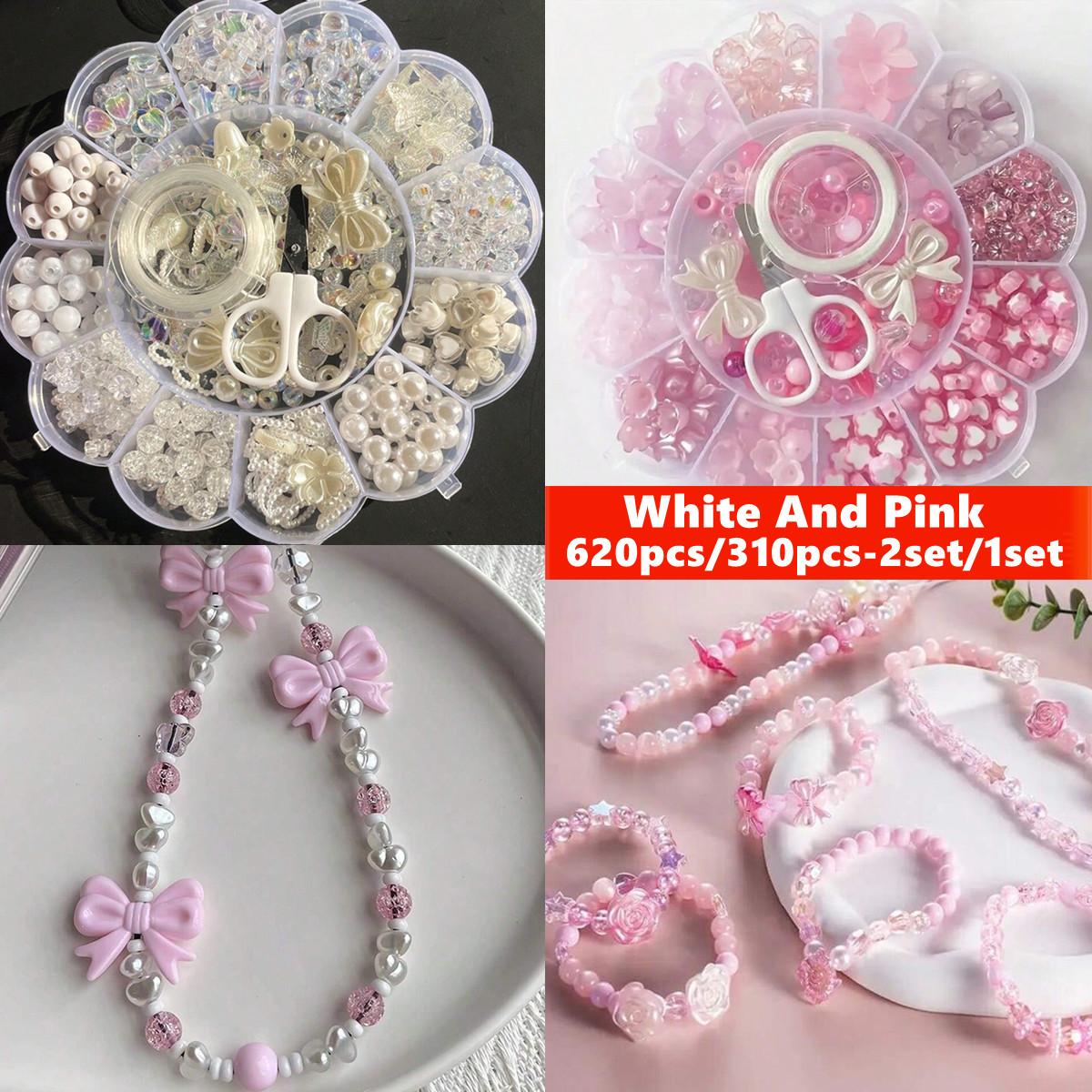 Women Accessories Bracelet - 2 مجموعة/مجموعة واحدة من الخرز الأكريليك