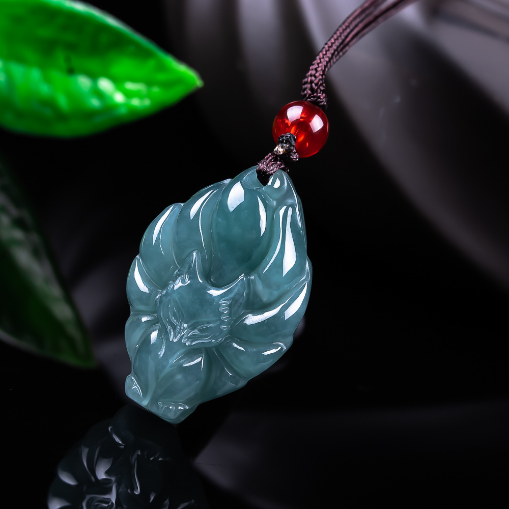 Women'S Accessories Jewelry - قلادة ثعلب من اليشم البورمي الطبيعي،