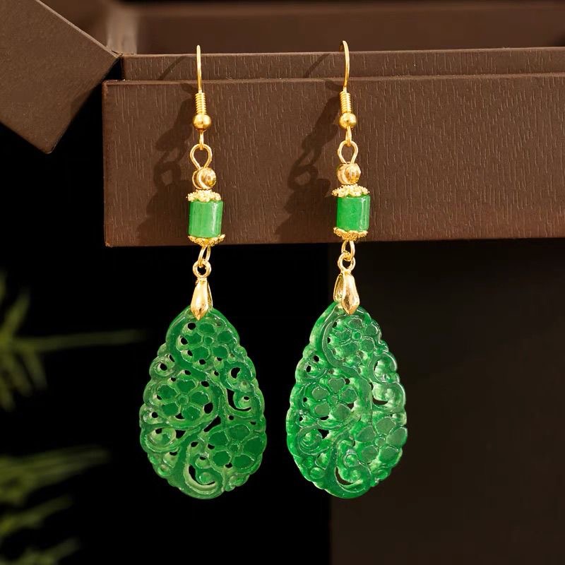 Women Accessories For Hand - 925 الفضة الطبيعية الخضراء اليشم الجوف