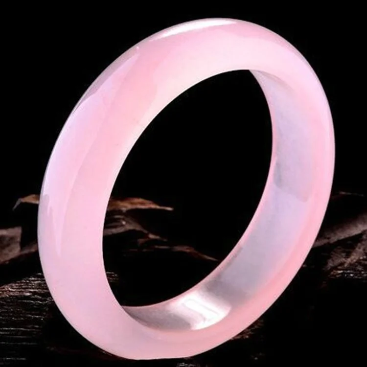 Women Accessories For Hand - سوار اليشم الوردي الطبيعي ، سحر