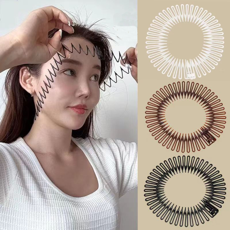 Women Accessories Online - مشط مرن مطاطي بلاستيكي دائري بالكامل