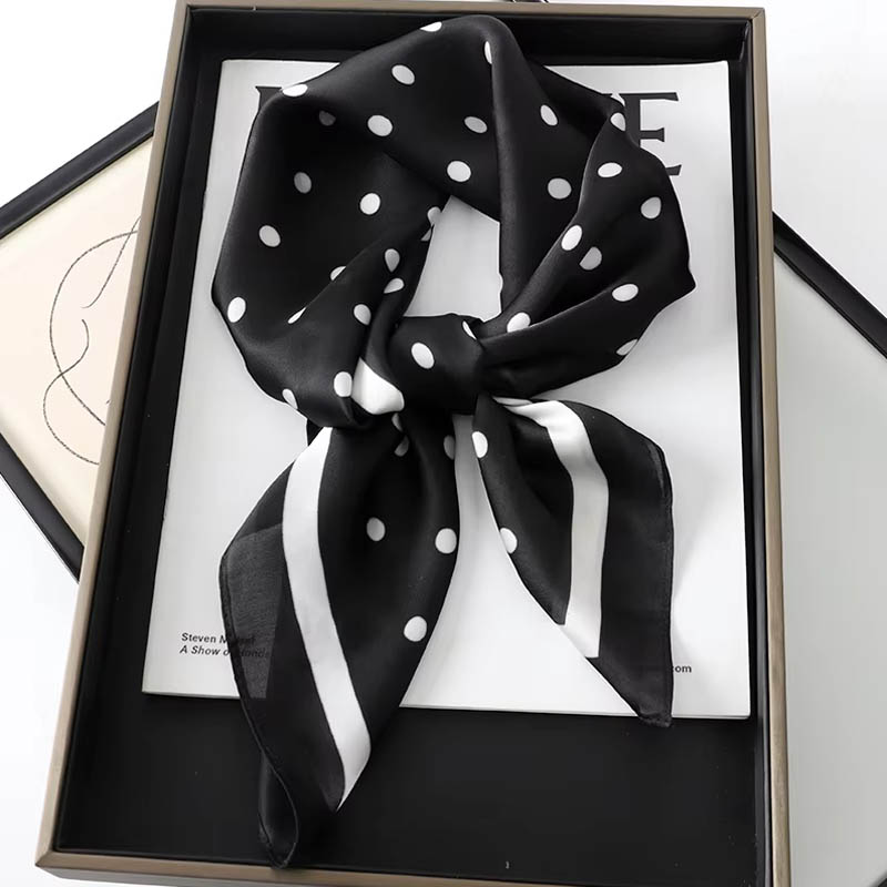 Silk Scarf Square - الفاخرة سيدة الشعر نقطة وشاح الإناث