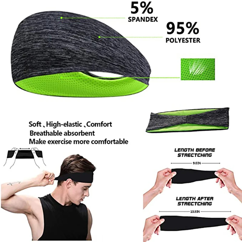 3 قطع من عصابة الرأس للرجال وا - مراجعة Women'S Yoga Accessories وسعره