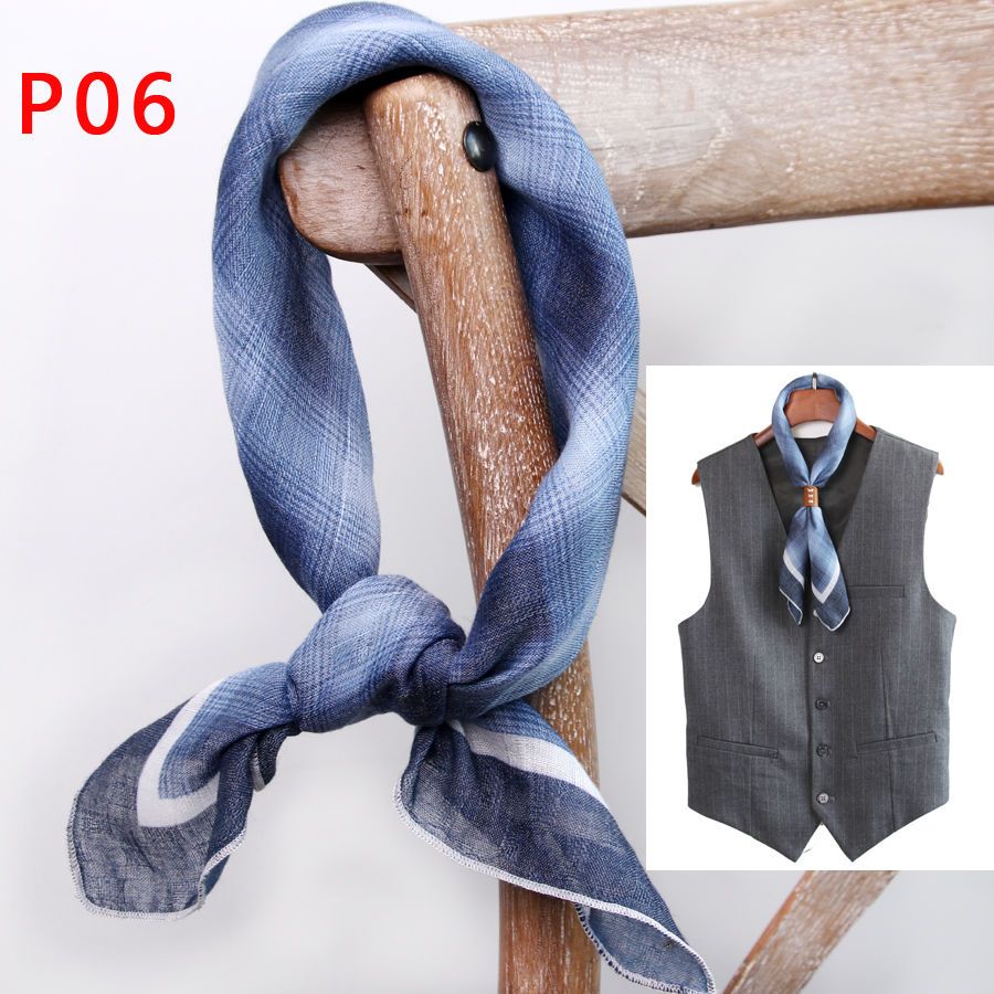 وشاح رجالي مربع بأزرار ، وشاح  - مراجعة Silk Scarf Square وسعره