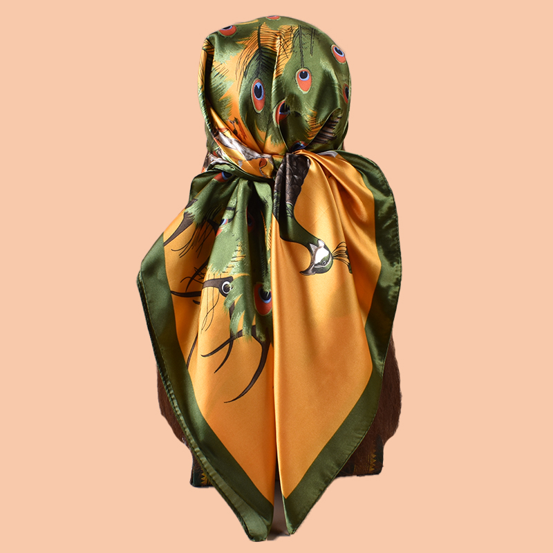 1 قطعة وشاح مربع كبير للسيدات  - مراجعة Silk Scarf Square وسعره