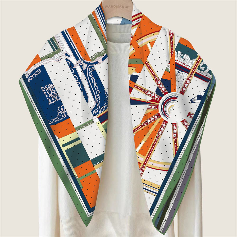 POBING اليد توالت حك وشاح حرير - مراجعة Silk Scarf Square وسعره